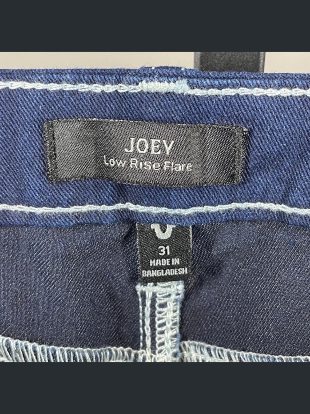 NEW True Religion Pants Womens 31 blue flare Joey designer boho indie - Picture 4 of 12